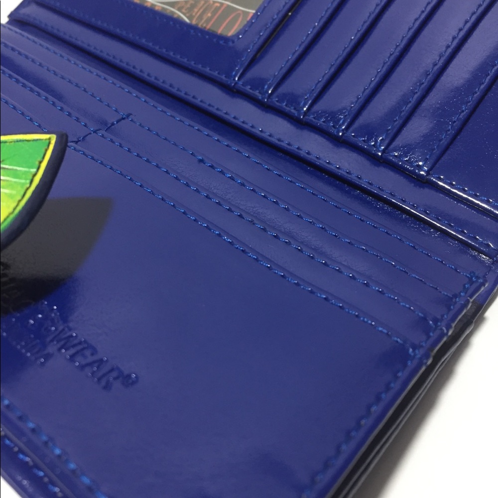 NWT Vegan Leather Wallet - Peace Doves -Royal Blue - Picture 4 of 8